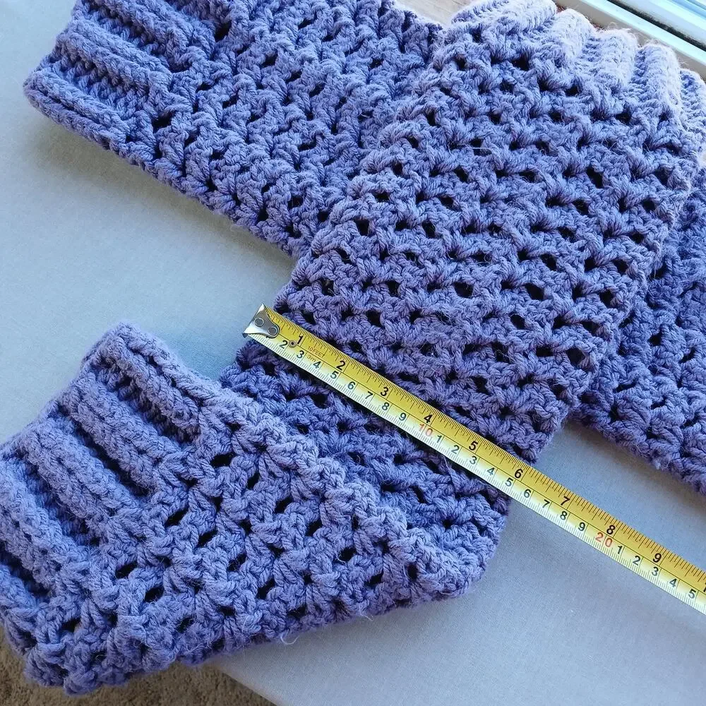 Thistle Leg Warmers OSFM crochet warm thick chunky over knee dance premade - Picture 7 of 12